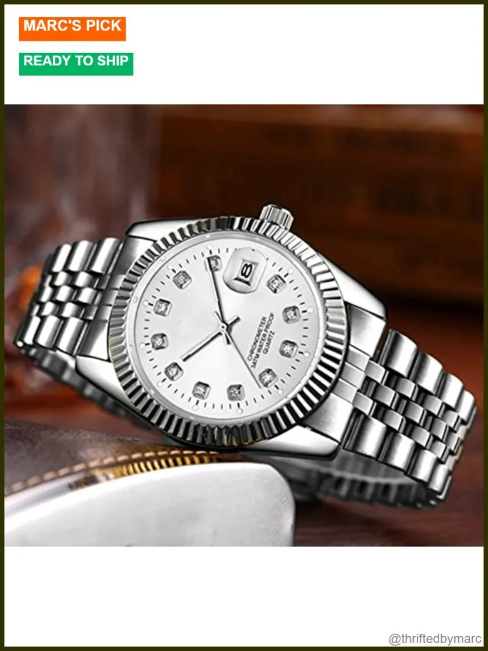 Men's Classic Analog Quartz Watch Date Stainless Steel Waterproof Casual